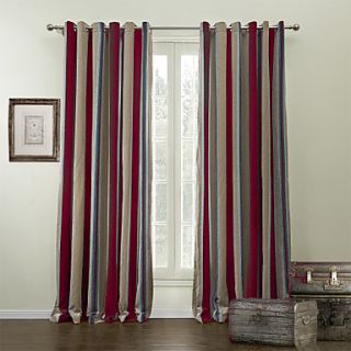 (One Pair) Classic Stripe Lined Curtain
