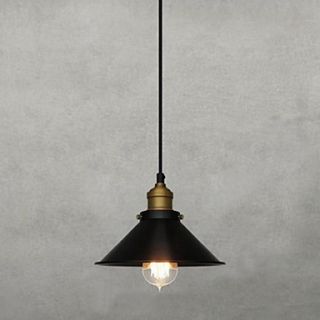 60W Retro Pendant Light with Metal Umbrella Shade in Old Factory Style