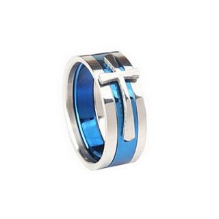 Titanium Removable Steel Cross Pattern Ring