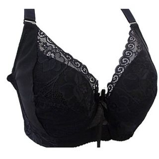 Womens Black Sexy Large Size Lace Push up Full Coverage Bra