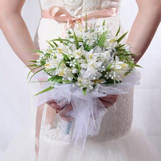 Round Shape Satin Wedding Bridal Bouquet