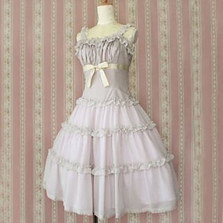Elegant Sleeveless Knee length Light Purple Cotton Princess Lolita Dress