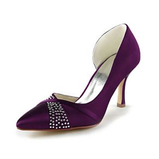 Fashion Satin Stiletto Heel Pumps With Rhinestone Wedding Shoes (More Colors)