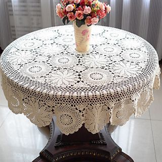 51 Inch Crochet Round Tablecloth