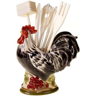 Tuscan Rooster 7 pc. Utensil Crock Set