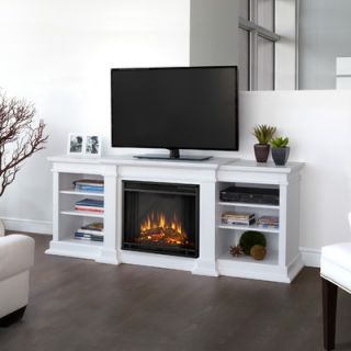 Real Flame Fresno 72 TV Stand with Electric Fireplace G1200E Finish White