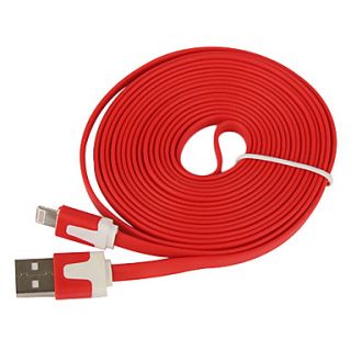 8 Pin Colorful Charge and Data Flat Cable for iPhone 5,iPad Mini,iPad 4,iPod (300cm Length)