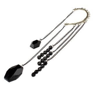Exaggerated Black Gemstone Beads Restoring Earrings