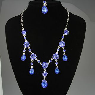 Alloy with Fashion Crystal Jewelry Sets including Earrings,Necklace