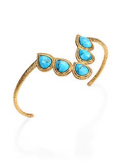 Alexis Bittar Elements Maldivian Turquoise V Cuff Bracelet   Gold