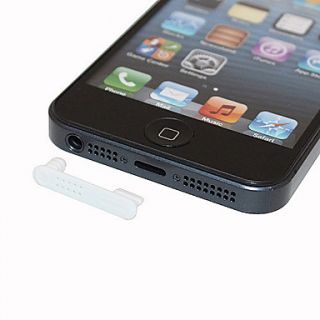 White One piece Pattern Anti dust Earphone Jack for iPhone 5
