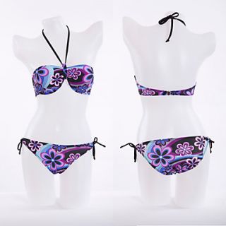 Purple Fashion Summer Floral Print Bikini