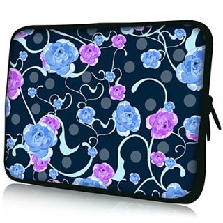 Blue FlowersPattern Nylon Material Waterproof Sleeve Case for 11/13/15 LaptopTablet