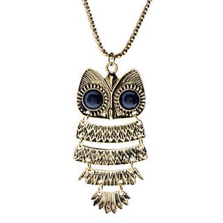 Owl Shape Antique Golden Necklace