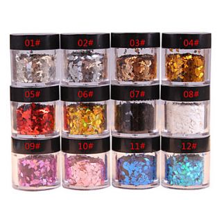 Glitter Diamond Shaped Nail Stickers NO.1 12 (Assorted Color)