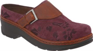Womens Klogs Austin   Plum Suede Tapestry Casual Shoes