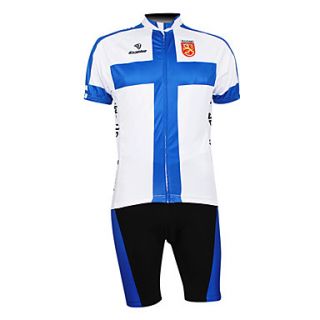 Kooplus 2013 Finland Pattern 100% Polyester Short Sleeve Quick Dry Mens Cycling Suits