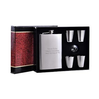 Personalized 6 pieces Quality Stainless Steel 8 oz Flask Gift Set