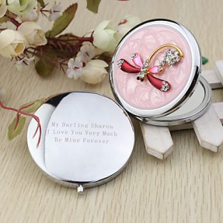 Personalized Dragonfly Chrome Compact Mirror Favor