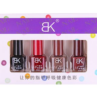 4PCS Pure Color Fast Drying Nail Polish Suits For Modern Lady Style (8ml)