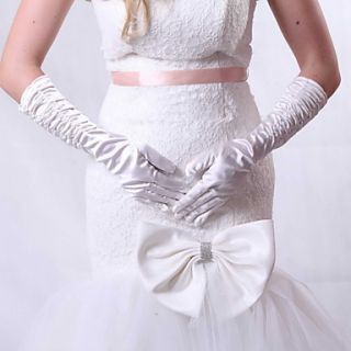 Fashion Satin Fingertips Elbow Length Wedding/Evening Gloves(More Colors)