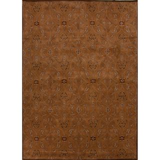 Hand tufted Transitional Tone on tone Pattern Yellow Rug (5 X 8)
