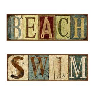 Set of 2 Beach Wall Plaques