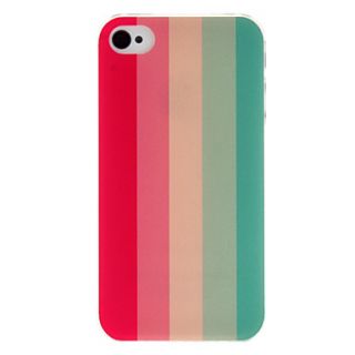 Colorful Vertical Lines Pattern Transparent Frame PC Case for iPhone 4/4S