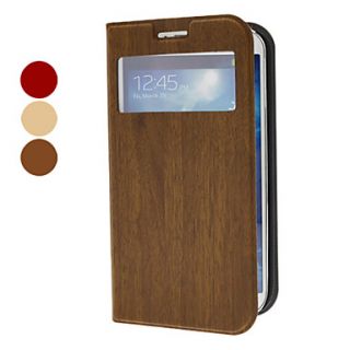 Wood Grain Full Body Case with Viewable Screen and Stand for Samsung Galaxy S4 I9500