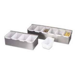 Browne Foodservice Bar Caddy, 6 Compartment, Clear Plastic Hinged Cover