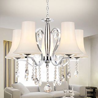 Contemporary Fashionable 5 Light Chandelier with Crystal Pendants