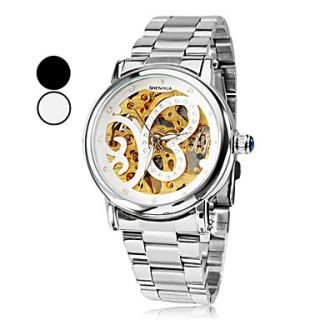 Womens Butterfly Style Silver Dial Steel Analog Auto Mechanical Wrist Watch (Assorted Colors)
