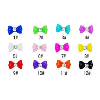 20PCS 3D Resin Rhinestone Bowknot Nail Decorations Cartoon No.3(Assorted Colors)