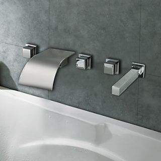 Chrome Finish Curve Waterfall Bathroom Tub Faucet