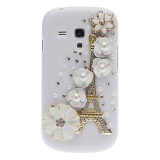 Bling Bling Noble Eiffel and Flower Design Hard Case with Rhinestone for Samsung Galaxy S3 Mini I8190