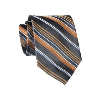 Wembley Blackout Striped Silk Tie, Char/taup, Mens