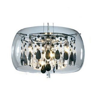 Modern Luxury 3 Light Led Pendant With Transparent Glass Shade