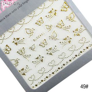 5PCS 3D Metal Nail Art Stickers NO.2(Assorted Colors)