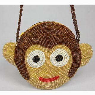 Mini Monkey Pattern Handmade Beads Wallet