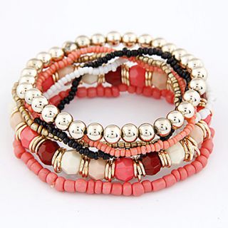 Bohemian Style Multi row Bead Connected Bracelet(Assorted Colors)