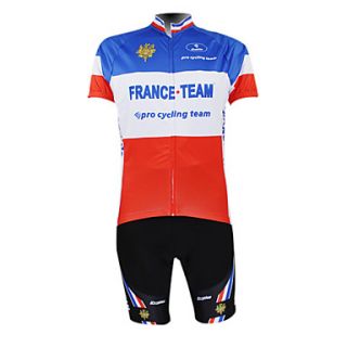 Kooplus2013 Championship Jersey France PolyesterLycraElastic Fabric Cycling Suits(T Shirt Bib Pants)