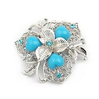 Hottest Alloy With Rhinestone/Resin Flower Shaped Brooch(Random Color Delivery)