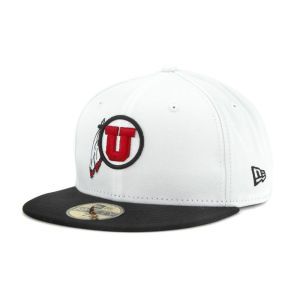 Utah Utes New Era NCAA White 2 Tone 59FIFTY Cap