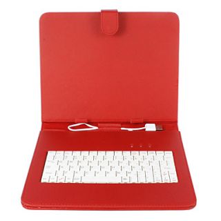 9.7 Inch Mesh Stripe Pattern PU Leather Case with USB Keyboard and Stand
