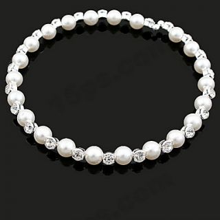 Beautiful Alloy With Rhinestone Pearl Necklace(Diameter of 13cm)