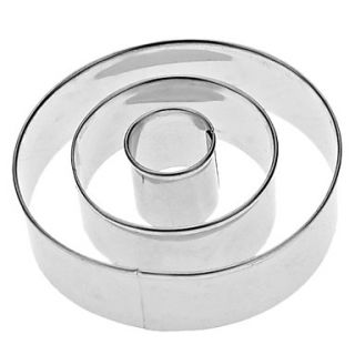 Round Shaped Stainless Steel Cookie Cutters Set (3 Pack)