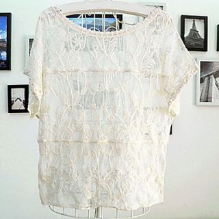 Womens Lace Embroidery Crochet Crochet Top