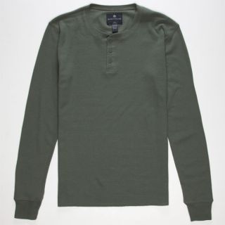 Solid Mens Henley Thermal Olive In Sizes Small, Xx Large, Medium, La