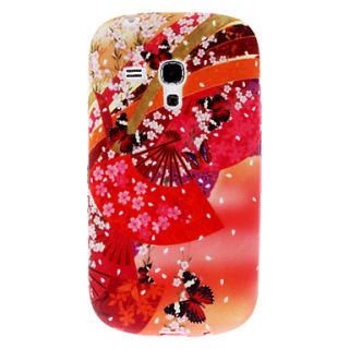 Exquisite Fan and Flower Pattern TPU Soft Case for Samsung Galaxy S3 mini I8190