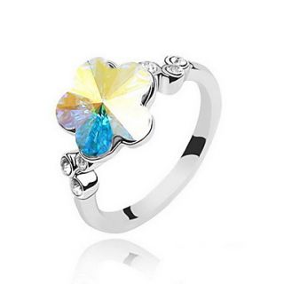 Unique Alloy With Crystal Plum Blossom Shaped Ring(More Colors)